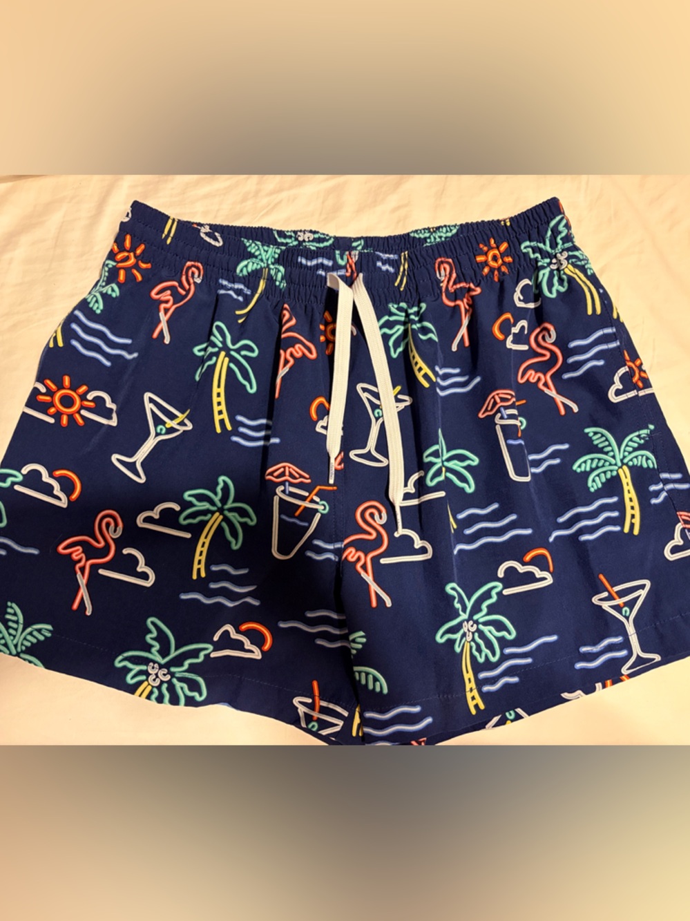Chubbies Men’s Navy Tropical Print Swim Trunks